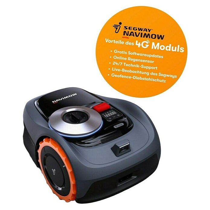 Segway Mähroboter Navimow i108E 4G (800 m², Schnittbreite: 18 cm, GPS, inkl. Navimow Access+ 4G-Modul) | BAUHAUS
