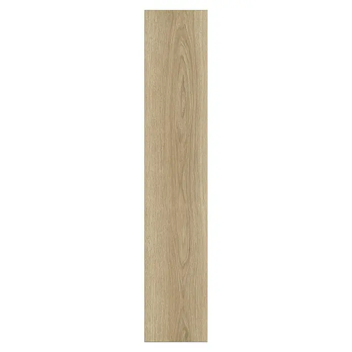 LOGOCLIC Vinto Laminatmuster Memphis - 300 x 195 x 8 mm, Landhausdiele - Detailaufnahme einer Holzplanke mit Maserung. Die Textur und Farbe des Holzes sind deutlich sichtbar.