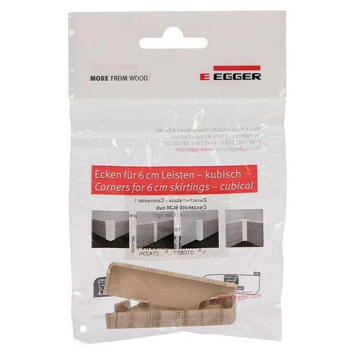 Egger Übergangskappe Cubical (Eiche hell, 2 Stk., Passend für: Egger Cubical Sockelleisten 14 x 58 mm) | BAUHAUS