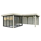 Palmako Caseta de jardín Lenna Set 711 Slide Plus (Medidas ext. (An x Pr): 628 x 628 cm, Madera, Natural) | BAUHAUS