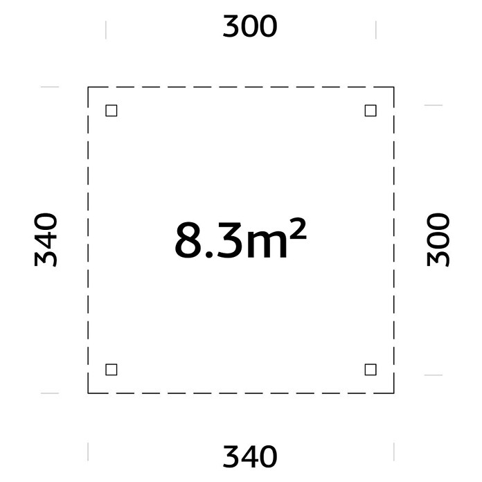 Palmako Pérgola Lenna Set M (L x An: 340 x 340 cm, Madera, Natural) | BAUHAUS