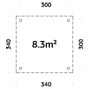 Palmako Pérgola Lenna Set M (L x An: 340 x 340 cm, Madera, Natural) | BAUHAUS