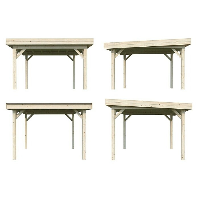 Palmako Pérgola Lenna Set M (L x An: 340 x 340 cm, Madera, Natural) | BAUHAUS