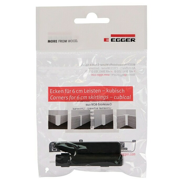 Egger Übergangskappe Cubical (Universal schwarz, 2 Stk., Passend für: Egger Cubical Sockelleisten 14 x 58 mm) | BAUHAUS