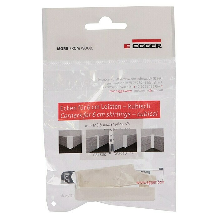 Egger Übergangskappe Cubical (Universal weiß, 2 Stk., Passend für: Egger Cubical Sockelleisten 14 x 58 mm) | BAUHAUS