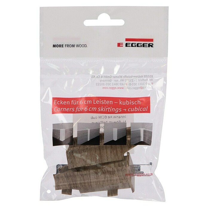 Egger Innenecke Cubical (Nußbaum hellbraun, 2 Stk., Passend für: Egger Cubical Sockelleisten 14 x 58 mm) | BAUHAUS
