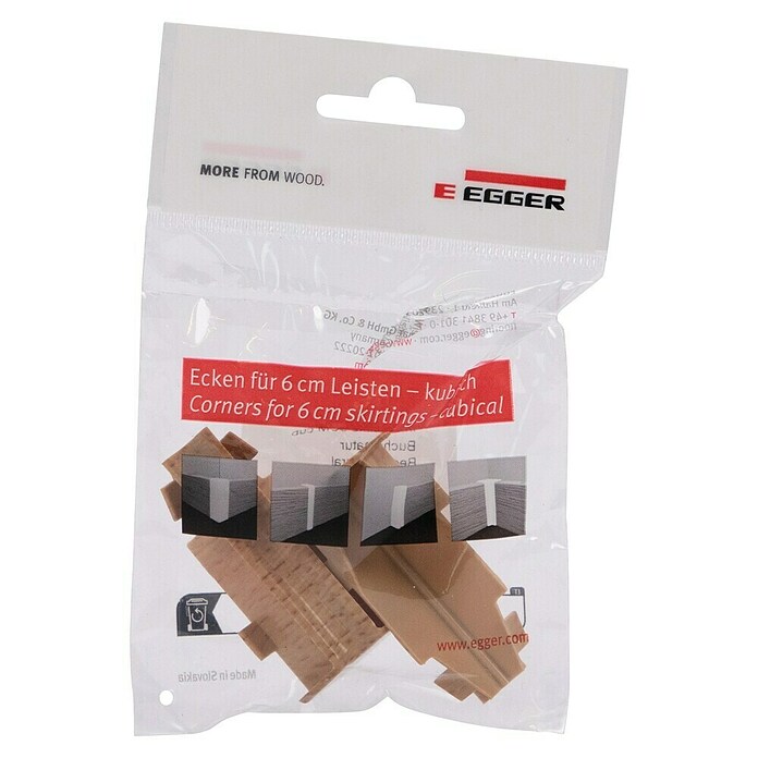 Egger Innenecke Cubical (Buche natur, 2 Stk., Passend für: Egger Cubical Sockelleisten 14 x 58 mm) | BAUHAUS