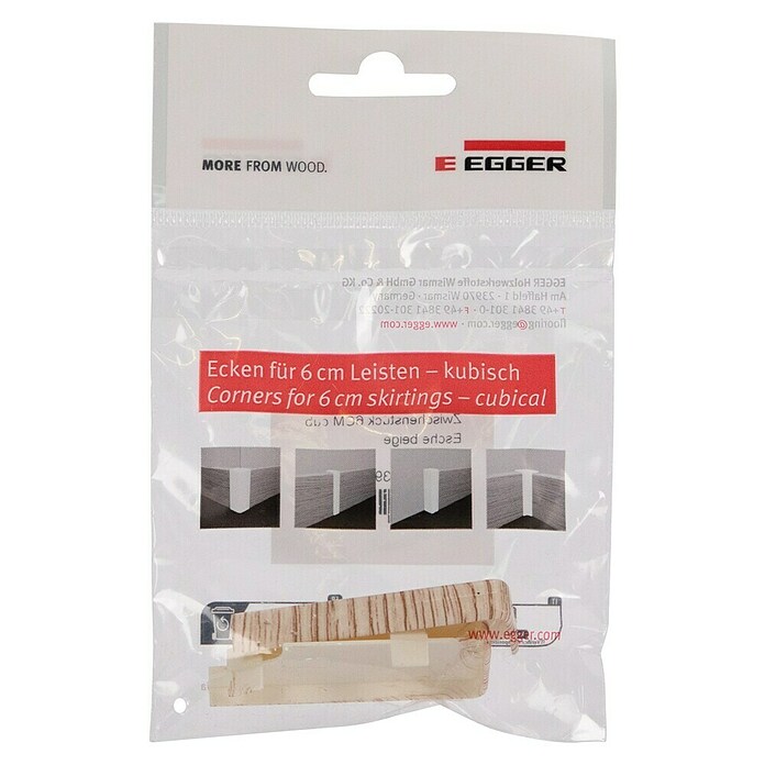 Egger Übergangskappe Cubical (Esche beige, 2 Stk., Passend für: Egger Cubical Sockelleisten 14 x 58 mm) | BAUHAUS