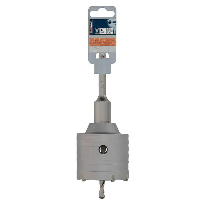 Craftomat Bohrkrone - Durchmesser Bohrer: 68 mm - Ein 68mm-Lochsägen-Set für den Bau von Mauerwerk. Ideal zum Bohren von Löchern für Steckdosen und Rohre mit SDS-Plus-Schaft und Zentrierbohrer.