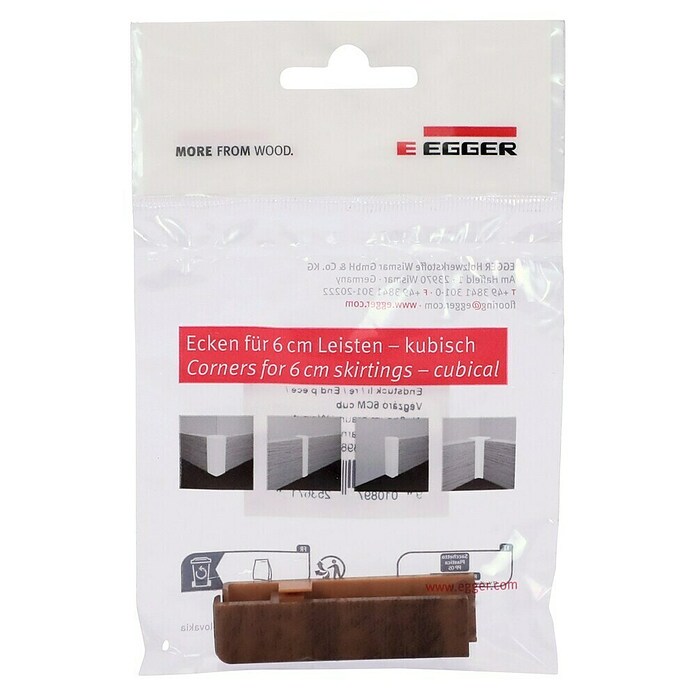Egger Endkappe Cubical (Nußbaum braun, 2 Stk., Passend für: Egger Cubical Sockelleisten 14 x 58 mm) | BAUHAUS