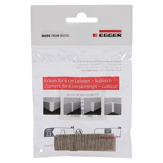 Egger Endkappe Cubical (Eiche hellgrau, 2 Stk., Passend für: Egger Cubical Sockelleisten 14 x 58 mm) | BAUHAUS
