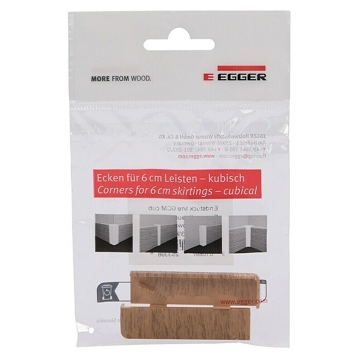 Egger Endkappe Cubical (Eiche rotbraun, 2 Stk., Passend für: Egger Cubical Sockelleisten 14 x 58 mm) | BAUHAUS