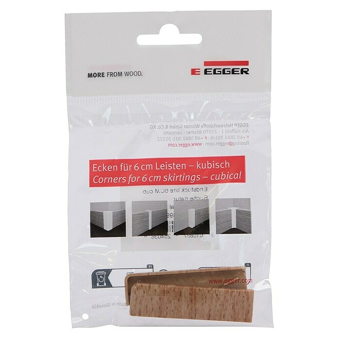 Egger Endkappe Cubical (Buche natur, 2 Stk., Passend für: Egger Cubical Sockelleisten 14 x 58 mm) | BAUHAUS
