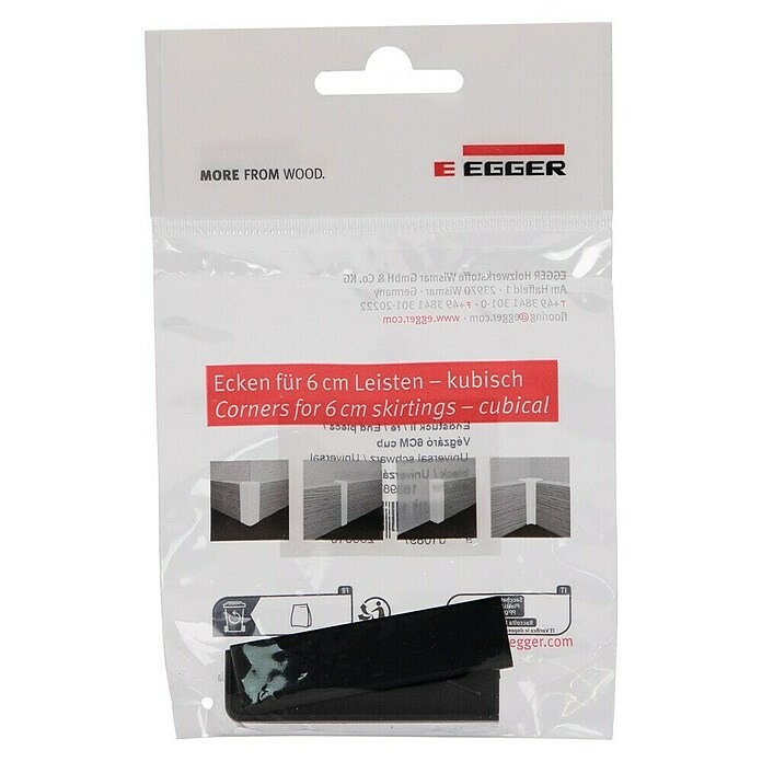 Egger Endkappe Cubical (Universal schwarz, 2 Stk., Passend für: Egger Cubical Sockelleisten 14 x 58 mm) | BAUHAUS