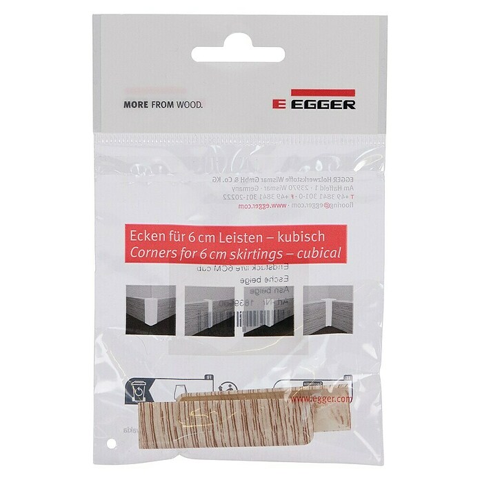 Egger Endkappe Cubical (Esche beige, 2 Stk., Passend für: Egger Cubical Sockelleisten 14 x 58 mm) | BAUHAUS
