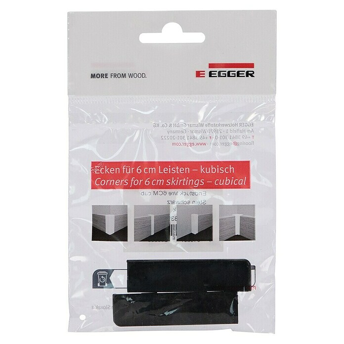 Egger Endkappe Cubical (Stein schwarz, 2 Stk., Passend für: Egger Cubical Sockelleisten 14 x 58 mm) | BAUHAUS