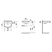 Laufen Umivalnik Lua  (460 x 550 mm, Odprtina za armaturo: Sredina, S prelivom, Bela) | 3941 - Waschtische Marke | DBBA - Keramik Marke | DBB - Keramik | DB - Keramik/Wannen | D - Sanitär | BAUHAUS