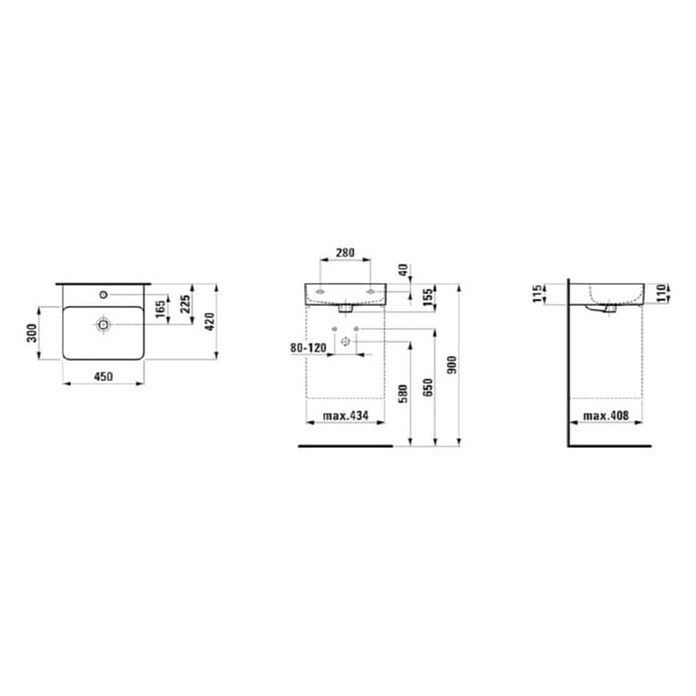Laufen Umivalnik Val  (420 x 450 mm, Odprtina za armaturo: Sredina, S prelivom, Bela) | 3941 - Waschtische Marke | DBBA - Keramik Marke | DBB - Keramik | DB - Keramik/Wannen | D - Sanitär | BAUHAUS