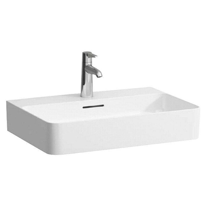 Laufen Waschtisch Val (420 x 600 mm, Hahnloch: Mitte, Mit Überlauf, Weiß) | BAUHAUS