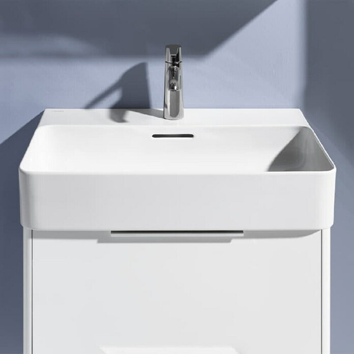 Laufen Waschtisch Val (420 x 600 mm, Hahnloch: Mitte, Mit Überlauf, Weiß) | BAUHAUS