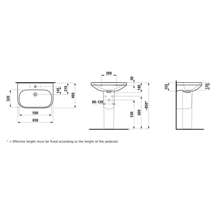 Laufen Umivalnik Lua  (460 x 650 mm, Odprtina za armaturo: Sredina, S prelivom, Bela) | 3941 - Waschtische Marke | DBBA - Keramik Marke | DBB - Keramik | DB - Keramik/Wannen | D - Sanitär | BAUHAUS