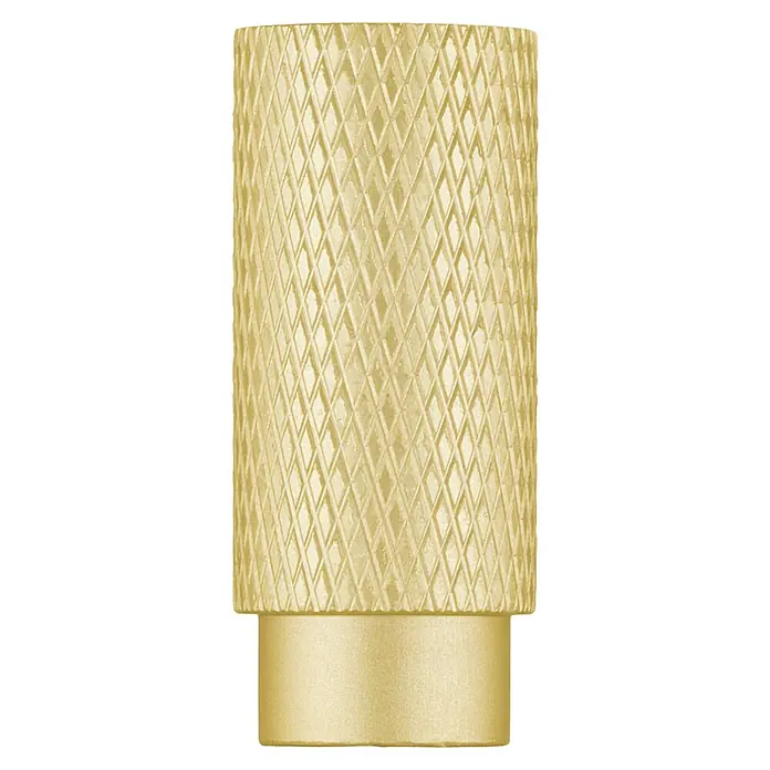 Walteco Möbelknopf Brava - Durchmesser: 12 mm, Aluminium, Gold - Goldfarbener gerändelter Knopf mit Diamantmuster, der sich ideal zum einfachen Greifen und Drehen eignet.