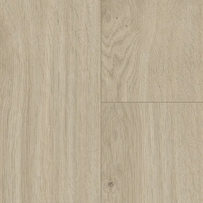 LOGOCLIC Aquaprotect Laminat - Nature Oak, Landhausdiele, 1.288 x 195 x 8 mm - Nahaufnahme von hellem Holzlaminatboden. Die Textur und Maserung des Laminats sind deutlich erkennbar.