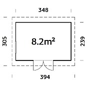 Palmako Caseta de jardín Stig (Medidas ext. (An x Pr): 394 x 305 cm, Madera, Natural) | BAUHAUS