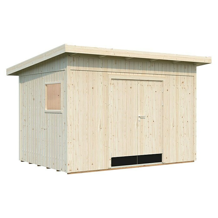 Palmako Caseta de jardín Stig (Medidas ext. (An x Pr): 394 x 305 cm, Madera, Natural) | BAUHAUS