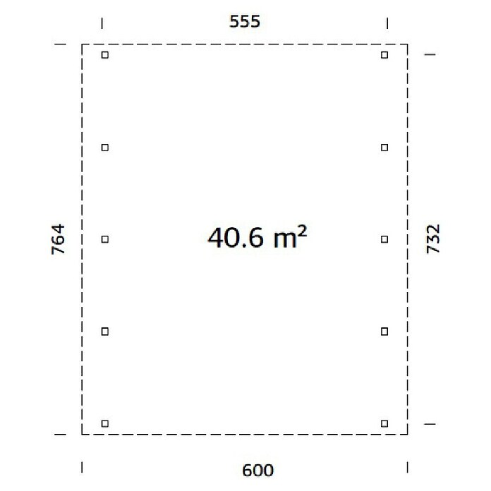 Palmako Carport Karl (Medidas ext. (An x Pr): 600 x 762 cm, Carport doble, Natural) | BAUHAUS