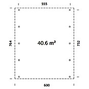 Palmako Carport Karl (Medidas ext. (An x Pr): 600 x 762 cm, Carport doble, Natural) | BAUHAUS