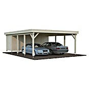 Palmako Carport doble con trastero Karl (Medidas ext. (An x Pr): 600 x 762 cm, Carport doble, Natural) | BAUHAUS