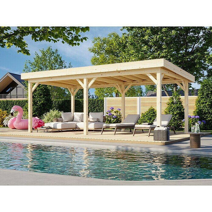 Palmako Pérgola Lenna Set L (L x An: 628 x 340 cm, Madera, Natural) | BAUHAUS