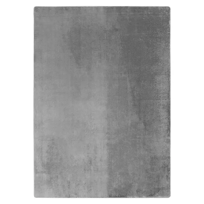 Kurzflorteppich Joy - Silber, 280 x 200 cm, 100 % Polyester - Graue, quadratische Betonplatte mit leichter Textur und subtilen Farbvariationen, ideal für moderne Innen- und Außenbereiche.