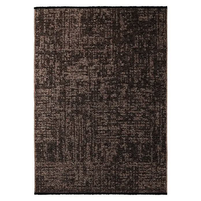 Flachgewebeteppich Space - Braun, 200 x 140 cm, 84 % Baumwolle, 16 % Polyester - Nahaufnahme eines braunen Teppichs mit einer detaillierten Textur. Perfekt, um jedem Raum Wärme und Stil zu verleihen.