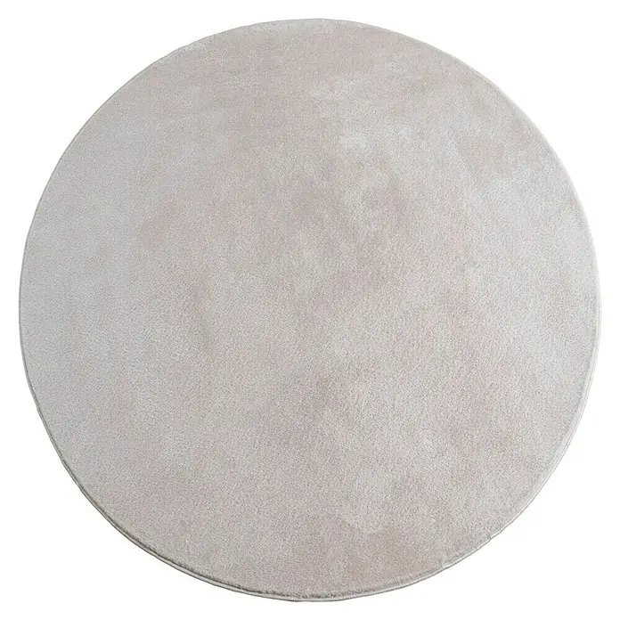 Kurzflorteppich Joy - Creme, Durchmesser: 200 cm, 100 % Polyester - Ein weicher, runder Teppich in einem sanften Grauton, perfekt um jedem Raum eine gemütliche und einladende Atmosphäre zu verleihen.