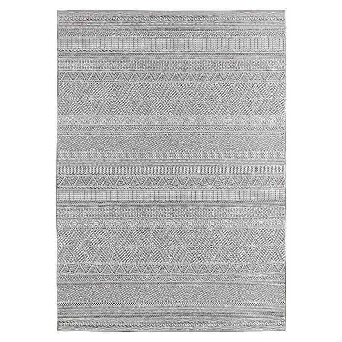 Outdoor-Teppich Desert 1303 - Grau, 200 x 140 cm, 100 % Polypropylen - Gemusterter Teppich mit geometrischen Formen, ideal für Wohnräume. Das dezente Design passt zu vielen Einrichtungsstilen.
