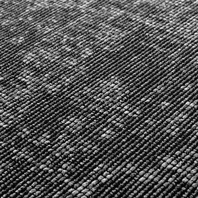 Flachgewebeteppich Space - Grau, 230 x 160 cm, 84 % Baumwolle, 16 % Polyester - Nahaufnahme eines grauen Teppichs mit eng gewebter Struktur, der eine robuste und stilvolle Textur zeigt.
