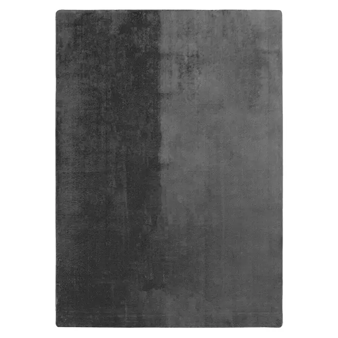 Kurzflorteppich Joy - Grau, 100 x 60 cm, 100 % Polyester - Dunkelgrauer Teppich mit subtilen Texturen, ideal für moderne Wohnräume, bietet Komfort und stilvolle Optik mit zeitgenössischem Design.