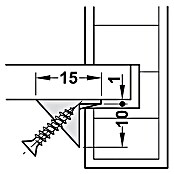 Häfele Conector del panel trasero (L x An: 15 x 11 mm, Plástico, Blanco)
