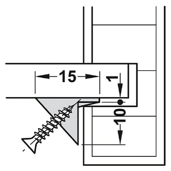 Häfele RückwandverbinderL x B: 15 x 11 mm, Kunststoff, Weiß Front View