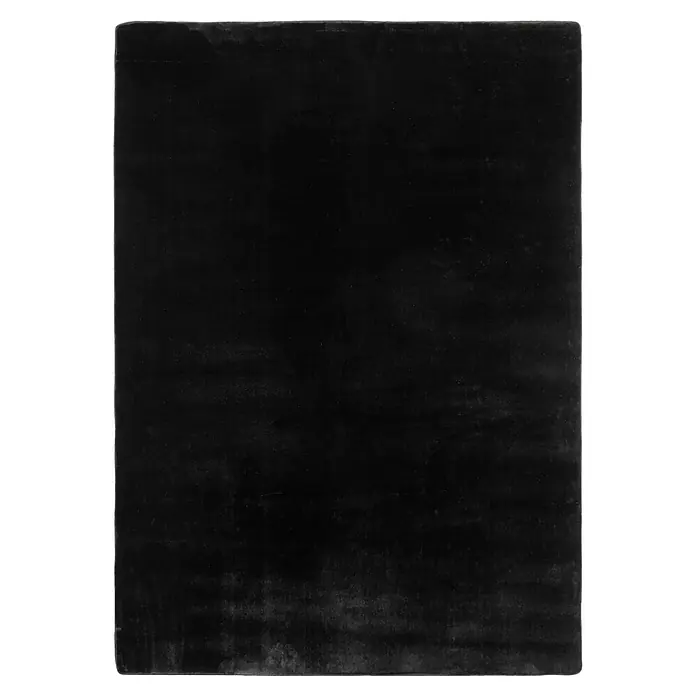 Kurzflorteppich Joy - Schwarz, 220 x 160 cm, 100 % Polyester - Elegante schwarze Tafel mit subtiler Textur. Ideal für Notizen, Kunst oder als stilvolle Hintergrund.