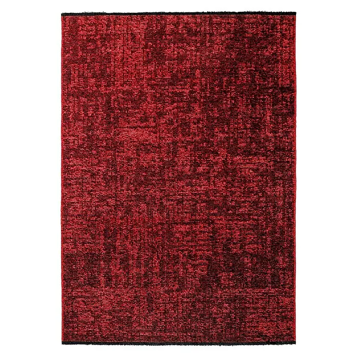 Flachgewebeteppich Space - Rot, 230 x 160 cm, 84 % Baumwolle, 16 % Polyester - Nahaufnahme eines roten Teppichs mit feiner Textur, ideal für Wohnräume und Büros. Ein stilvolles und strapazierfähiges Accessoire.