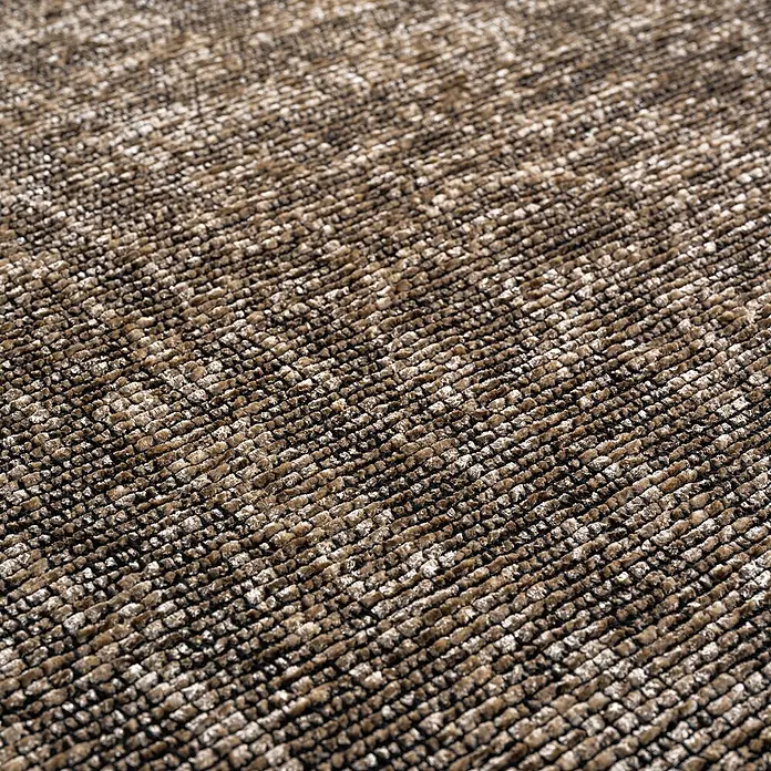 Flachgewebeteppich Space - Beige, 200 x 140 cm, 84 % Baumwolle, 16 % Polyester - Nahaufnahme eines Teppichs mit braunen und weißen Fasern, die ein interessantes Texturmuster erzeugen.