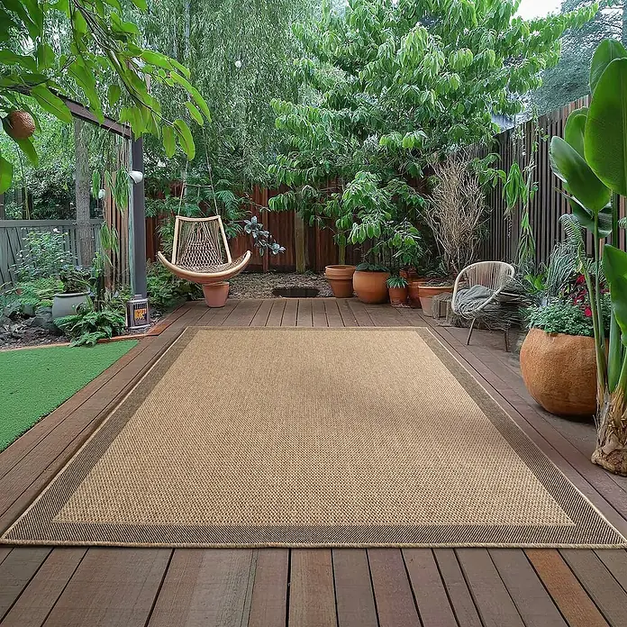 Outdoor-Teppich Timber 1402 - Beige, 200 x 140 cm, 100 % Polypropylen - Dieser Outdoor-Teppich verleiht Ihrem Garten Stil und Komfort. Der Teppich ist wetterfest und langlebig.