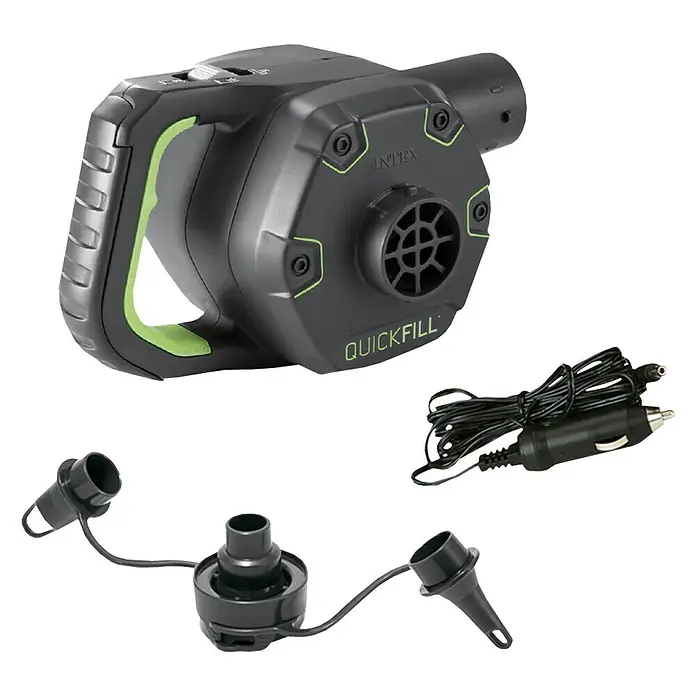 Intex Bomba de aire Quick Fill - 3 boquillas, 230 V - Bomba eléctrica Intex Quickfill con accesorios, ideal para inflar rápidamente colchones inflables y objetos inflables.