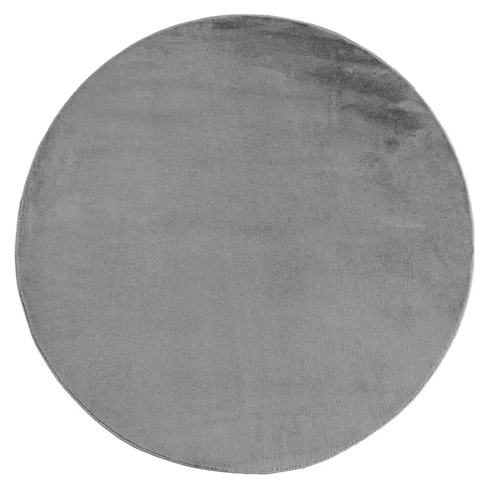 Kurzflorteppich Joy - Grau, Durchmesser: 80 cm, 100 % Polyester - Grauer runder Teppich für eine gemütliche Atmosphäre. Der weiche Teppich ist ein echter Hingucker und sorgt für Komfort in jedem Raum.