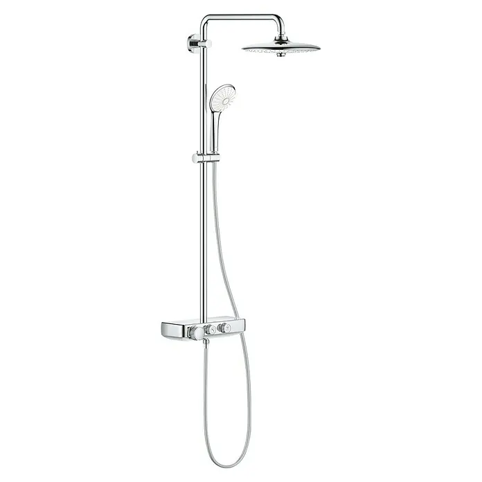 Grohe Euphoria Duschsystem Smart-Control 260 - Mit Thermostatarmatur, Lochabstand: 99,7 cm, Anzahl Strahlarten: 4 Stk., Chrom - Duschsäule mit Kopf- und Handbrause in Chrom-Optik. Komplettes Duschsystem für ein modernes Badezimmer.