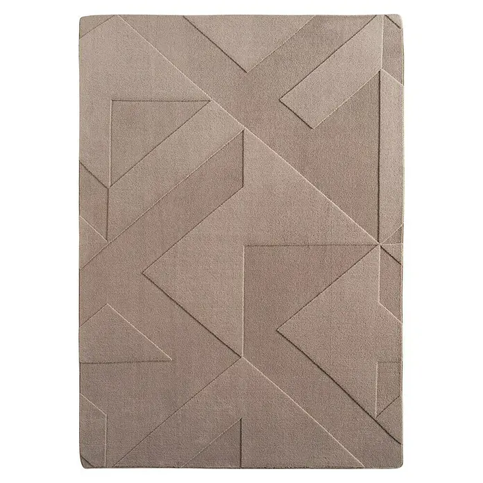 Kurzflorteppich Pompei 1613 - Beige, 230 x 160 cm, 100 % Polyester - Teppich mit geometrischem Design in verschiedenen Brauntönen. Der Teppich ist ein echter Hingucker und verleiht jedem Raum eine moderne Note.
