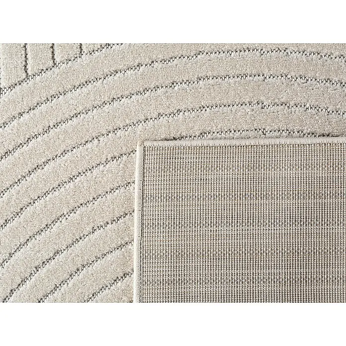 Outdoor-Teppich Nova I - Cream, Durchmesser: 200 cm, 100 % Polypropylen - Nahaufnahme eines beigen Teppichs mit dezentem Muster und Textur für ein gemütliches Ambiente.